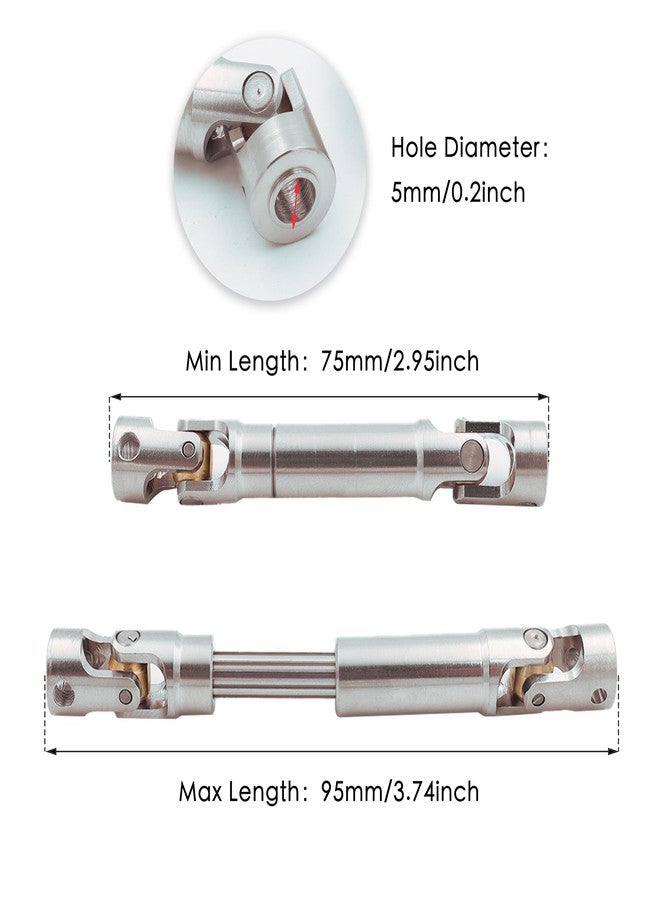 HOPLEX Universal Stainless Steel Drive Shaft Heavy-Duty Driveshafts for Axial SCX10 90046 AXI03007 TRX4 Redcat Gen8 1/10 RC Car Crawler Upgrade 75mm-95mm(1PC) - Image 2